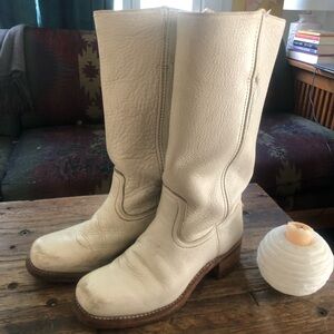 Frye Campus boots in white RARE